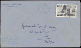 1961 Airmail Cover Franked With OBP N° 47 6,50fr. Independance, Sent From Elisabethville-1-Katanga (Mechanical Cancellat - Katanga