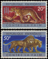 ** N° 32A/32B 20fr. And 50fr. - FAO With Overprint RÉPUBLIQUE RWANDAISE CONTRE LA FAIM, Unissued Set, MNH, Very Scarce,  - Andere & Zonder Classificatie