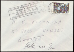 1994, Genocide Period, Cover Sent From Brussels To Kigali / Rwanda, Belgian Bilingual (French And Flemish) Boxed Cachet  - Other & Unclassified