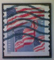 United States, Scott #5657, Used(o), 2022, Three Flags Definitive, (58¢), Red, White, And Dark And Light Blue - Oblitérés