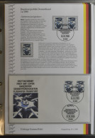 **/0/FDC 1984/1988 Ersttagssammelblätter, Zegel Postfris + Zegel Met 1° Dagstempel + FDC In 5 Speciale Mappen, Zm - Other & Unclassified