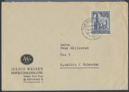 N° 109 (Mi.) 1953 - Kaiser Wilhelm Kirche 30 + 15 Pf., Enkelfrankering Op Brief Naar Zweden, Zeldzaam, Zm/m - Autres & Non Classés