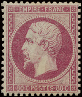 (**) N° 24 Napoléon III - 80c. Rose Hergomd, Zm/m/ntz (Yv. €500 Zonder Gom) - 1863-1870 Napoléon III. Laure