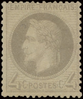 * N° 27B Napoléon III Lauré - 4c. Gris Type II, Gekeurd Brun, Zm/m (Yv. €350) - 1863-1870 Napoléon III Con Laureles