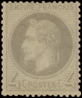 * N° 27B Napoléon III Lauré - 4c. Gris Type II, Gekeurd Brun, Zm/m (Yv. €350) - 1863-1870 Napoléon III Lauré