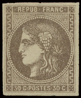 * N° 47 30c. Brun Zeer Breed Gerand, Zm (Yv. €500) - 1870 Uitgave Van Bordeaux