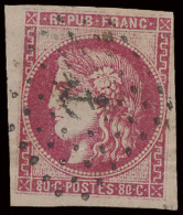 N° 49 80c. Roze, Volrandig Met Stempel Ancre, Zm/m (Yv. €550) - 1870 Emission De Bordeaux