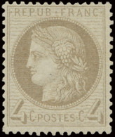 * N° 52 4c. Gris Dun Door De Scharnier, Ntz (Yv. €500) - 1871-1875 Ceres