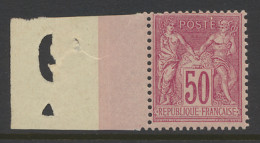 * N° 98 50c. Rose (II) Met Bladboord, Een Korte Tand, M (Yv. €285) - 1876-1898 Sage (Tipo II)