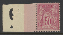 * N° 98 50c. Rose (II) Met Bladboord, Een Korte Tand, M (Yv. €285) - 1876-1898 Sage (Type II)