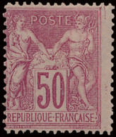 * N° 104 50c. Rose (I), Zm (Yv. €400) - 1876-1898 Sage (Type II)