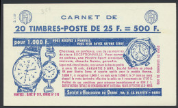 ** N° 1011C-C2 Type Müller - 25f. Rouge, Boekje Met 20 Zegels, Serie S1.59, Zm (Yv. €80) - Autres & Non Classés