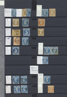1852/1876 Stempelverzameling Lettres Bureaux De Paris Op Insteekbladen Waarbij 2 Brieven, Zm/m - Sammlungen