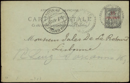 1897, Postwaardestuk ACEP CP 5, Verstuurd Uit Saffi 24/6/1897 Door Agence Consulaire De France - Saffi Naar Lisboa / Por - Sonstige & Ohne Zuordnung