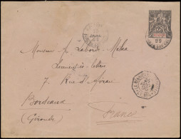 1895 PWST (omslag Met Groot Formaat) 25c. - Réunion, Verstuurd Uit Réunion - Pointe Des Galets, 25/1/1895 Naar Bordeaux/ - Otros & Sin Clasificación