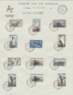 Betere Zegels Op 2 Speciale Bladen Met Stempels Isles Saint Paul Et Amsterdam En Kerguelen Zegels 1956/1965, Zm (Yv. €59 - Sonstige & Ohne Zuordnung