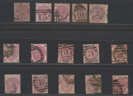 N° 103 (5x) En 144 (10x) (S.G.) 1867/1879 3d. Rose, Diverse Plaatnummers, Gemengde Kwaliteit, Zm/m/ntz (S.G. +£1.500) - Other & Unclassified
