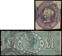 1840/1939 Nice Assembly Of Better Stamps Including Victoria £1 Green , 6d. Embossed, Edward 10sh., Fiscals, Somewhat Mix - Autres & Non Classés