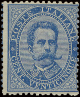 * N° 36 Umberto I 25c. Blauw, Zm (Yv. €600) - Ohne Zuordnung