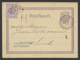 1875 PWST Rijkswapen 2 1/2c. Met Bijfrankering Rijkswapen 2 1/2c. (mooie Kleur) Van Rotterdam Naar Luik, Zm - Autres & Non Classés