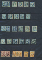 1852 Mooie Samenstelling 1° Emissie Met 5c. Blauw In Diverse Tinten (23 Ex.), 10c. Rood Paar, 15c. Oranje Paar En 2 Loss - Other & Unclassified