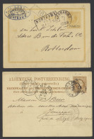 1878/1911 Samenstelling Van 61 Postwaardestukken Gebruikt En Ongebruikt Uit Diverse Nederlandse Gebieden, Suriname (2 St - Sonstige & Ohne Zuordnung