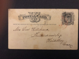 USA  19th Century Postal Stationery From Lansingburgh To Heidelburg, Germany - ...-1900