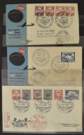 1954/91, Verzameling FDC's, Brieven En Speciale Vluchten, In Insteekboek, W.o. 3x 'Befriet Danmark' Op 1 Ex., Zm/m. - Autres & Non Classés