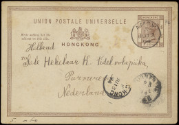 1894 Postal Stationery Item Hong Kong Of 3 Cents, Sent From Amoy (British Post Office Abroad - China) July 2, 1894 To Pu - Other & Unclassified