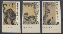 ** N° 739/41 B '1970 Animal Paintings' Imperforate, VF (Mi € 180) - Corée Du Sud