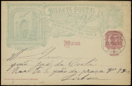 1892/1900 Small Accumulation Of 7 Postal Stationery Items Including 4 Items Sent From Macau Mai 20, 1898 To Lisboa/Portu - Otros & Sin Clasificación