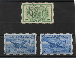 CANADA 1942 - 1943 WAR EFFORT SPECIAL DELIVERY SET SG S12/S14 FINE USED Cat £9 - Special Delivery