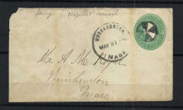 ETATS UNIS Ca.1880: CP Entier De 3c, Obl. Fancy Cancel "negative Propeller" - ...-1900