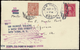 1931 Wilkins-Ellsworth Trans-Arctic Submarine Expedition Cover Carried Aboard And Bearing England + United States Mixed  - Otros & Sin Clasificación