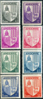 ANDORRA AMMINISTRAZIONE FRANCESE –  FRENCH ADMINISTRATION, STEMMI, COAT OF ARMS, 1944-1949, (MLH*) Scott: 78-84, 114 - Neufs