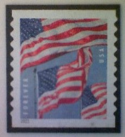 United States, Scott #5657, Used(o), 2022, Three Flags Definitive, (58¢), Red, White, And Dark And Light Blue - Used Stamps