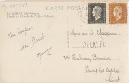 CP (Détails De L'Abside) Obl Le Dorat Le 5/6/46 Sur 30c Et 1f20 Dulac N° 683, 690 Pour Fleury Les Aydes - 1944-45 Marianne Of Dulac