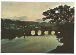 PUENTE ROMANO SOBRE EL RIO MIÑO, ATARDECER.-  LUGO.- ( ESPAÑA). - Lugo