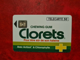 TELECARTE 50 CHEWING GUM CLORETS POUR ETRE SUR DE SON HALEINE AVEC ACTIZOL ET CHLOROPHYLLE - Ohne Zuordnung