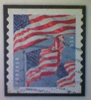 United States, Scott #5657, Used(o), 2022, Three Flags Definitive, (58¢), Red, White, And Dark And Light Blue - Used Stamps