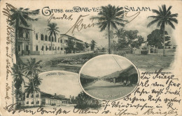 TANZANIA - GRUSS AUS DAR ES SALAAM - 3 VIEWS - KAISER SHAFSE /KASERNEN/ WILHEM UFER - PUB. CINCENTI - GOOD FRANKING 1899 - Tanzanie