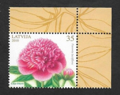 SD)2010 LATVIA PAEONIA LACTIFLORA- MOUNT ROSE, SOUVENIR LEAF, MNH - Lettland