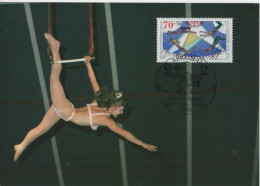 Germany Deutschland 1989 Maximum Card, Für Die Jugend, Zirkus Cirque Circus, Acrobats, Berlin - 1981-2000
