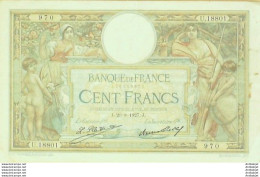 Billet Banque De France 100 Francs Luc Olivier Merson Grands Cartouches J.20=8=1927 TTB+++ - 100 F 1908-1939 ''Luc Olivier Merson''