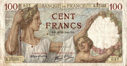 BILLET 100 FRANCS SULLY 1941 X.27325 - 100 F 1939-1942 ''Sully''