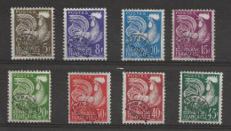 FRANCE Préoblitérés - Coq - YT 107-109-110-112-1132-115-116-117 Neuf ** Sans Gomme, Sans Charnière - Impeccable. - 1953-1960