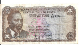 KENYA 5 SHILLINGI 1972 VF P 6 B - Kenia