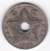 Congo Belge, 5 Centimes 1921, En Cupro Nickel, KM# 17 - 1910-1934: Albert I