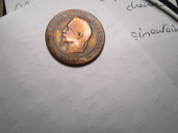 Piece De 10 Centimes Napoleon Bronze 1863 - 5 Francs