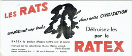 Buvard RATEX. Produit Contre Rats Et Souris. - Animaux